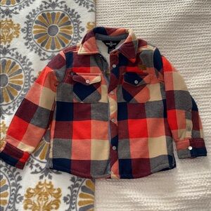 NWT OshKosh B'gosh Red and Navy Plaid Jacket